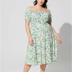 Torrid Floral Off-Shoulder Dress